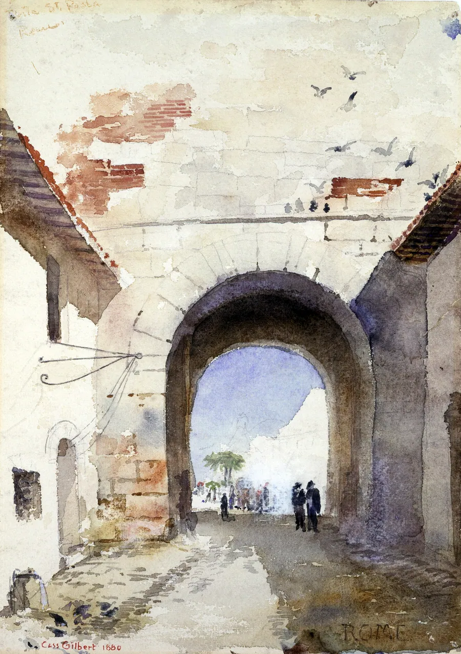Porta San Paulo, Rome by Cass Gilbert, born Zanesville, OH 1858-died Brockenhurst, England 1934