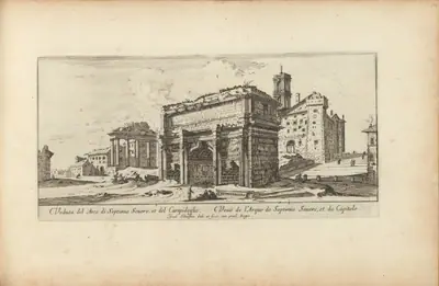 Veduta del Arco di Septimio Severo, et del Campidoglio