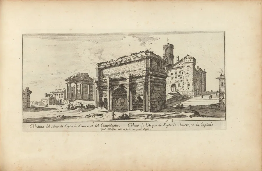 Veduta del Arco di Septimio Severo, et del Campidoglio by Israël Silvestre