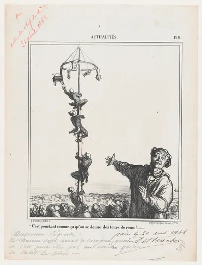 This is just a way to strain your back, from 'News of the day,' published in Le Charivari, August 28, 1868