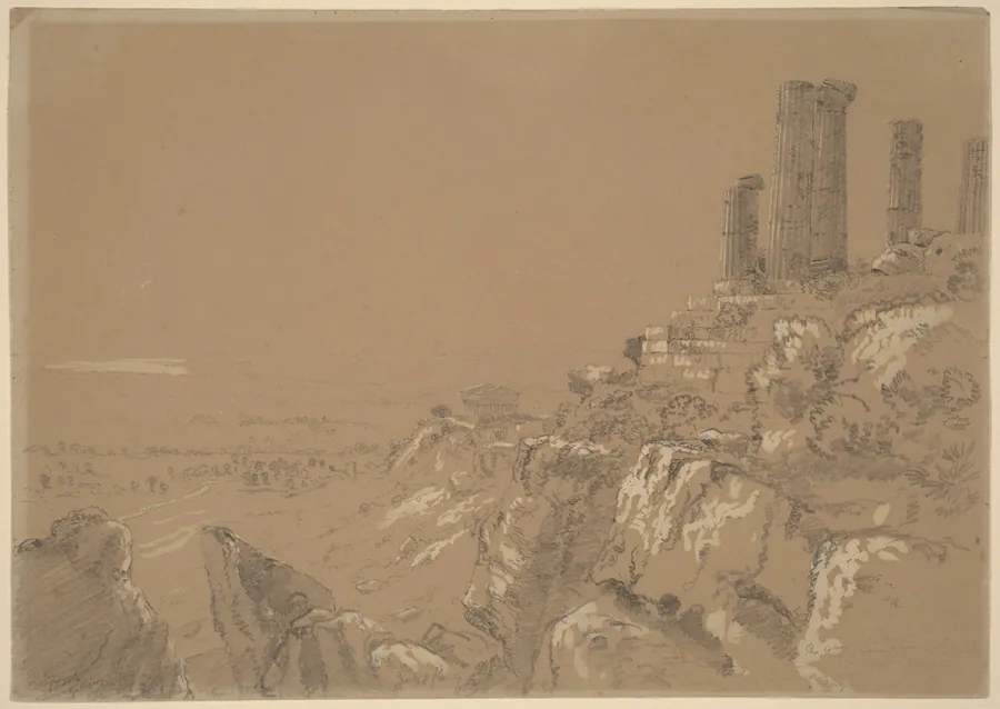 Temples of Juno, Lucina, and Concordia - Agrigentum, Sicily by Thomas Cole