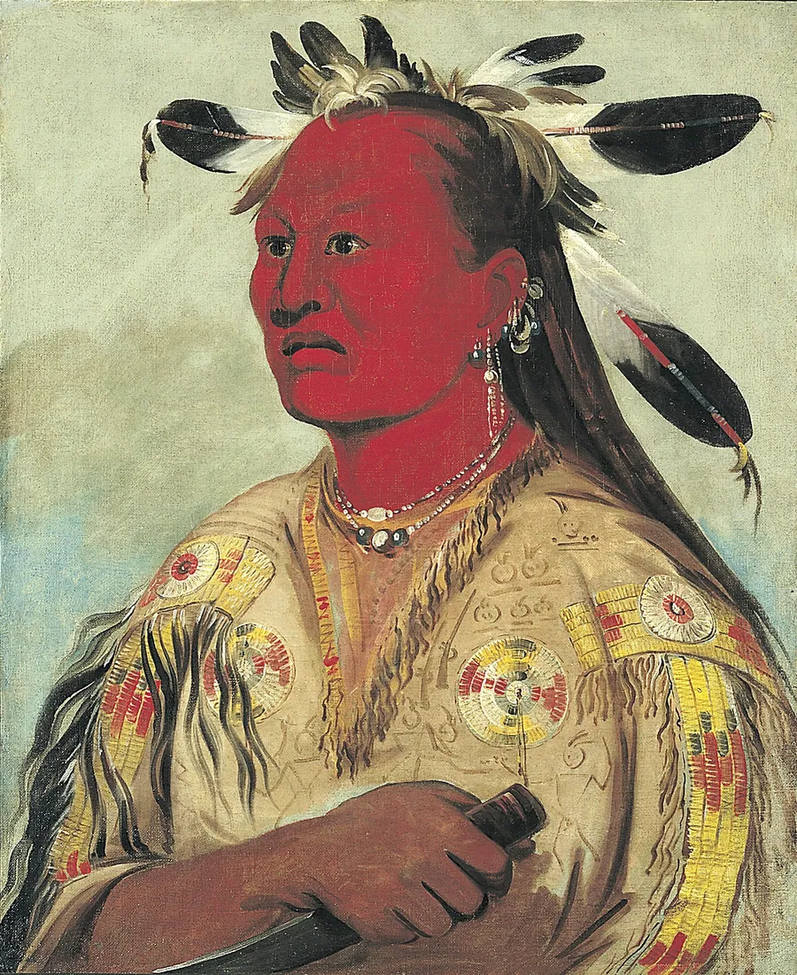 Stán-au-pat, Bloody Hand, Chief of the Tribe by George Catlin, born Wilkes-Barre, PA 1796-died Jersey City, NJ 1872