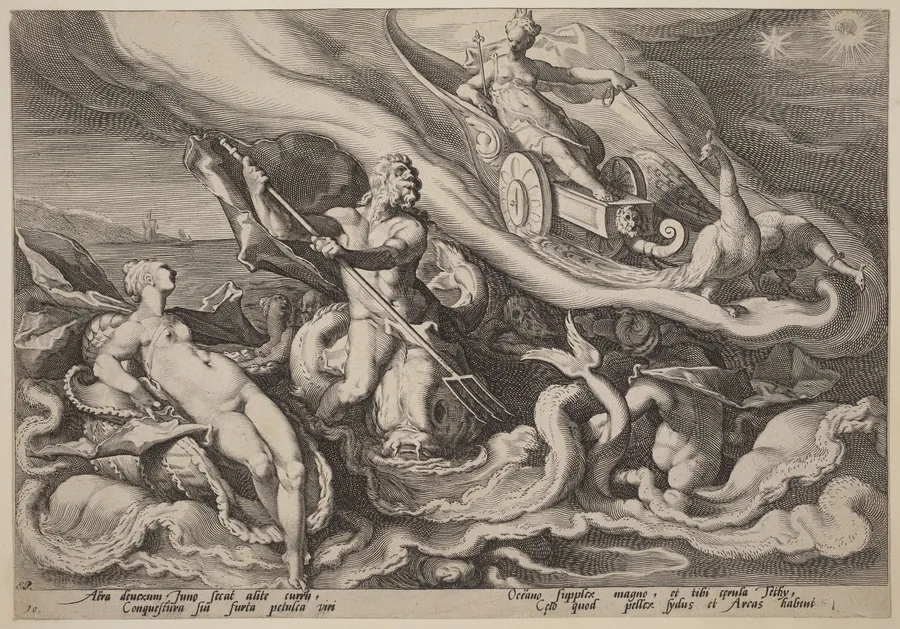 Juno Complaining to Oceanus and Tethys about Callisto by Hendrick Goltzius