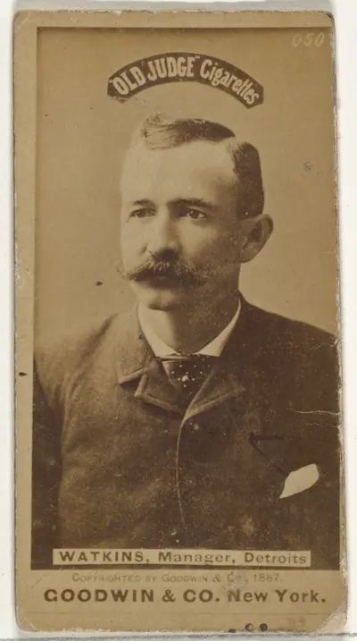 William Henry "Wattie" Watkins, Manager, Detroit Wolverines, from the Old Judge series (N172) for Old Judge Cigarettes