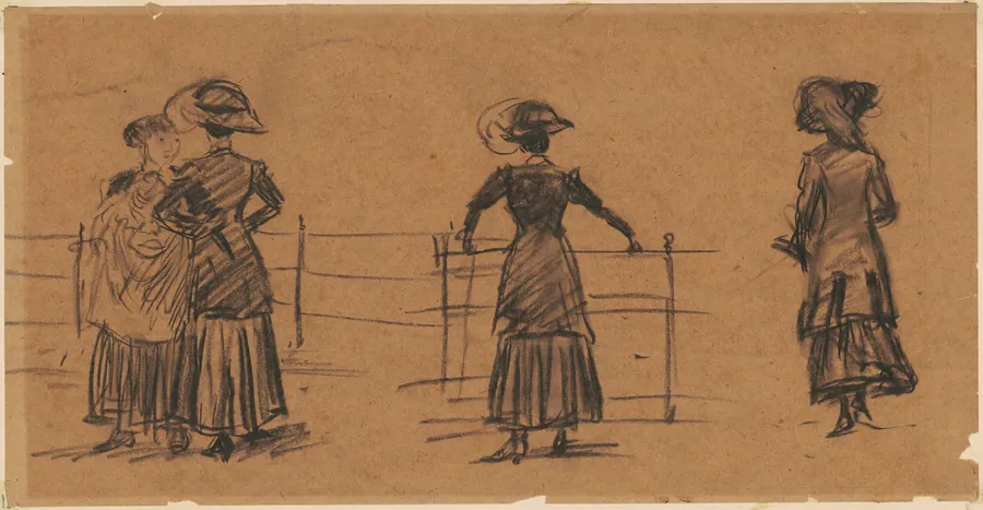 Studies of Women by the Park Railing by William Glackens