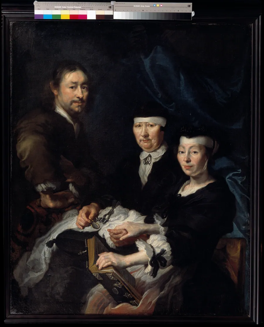 Kunstneren med sin familie by Mander III, Karel van