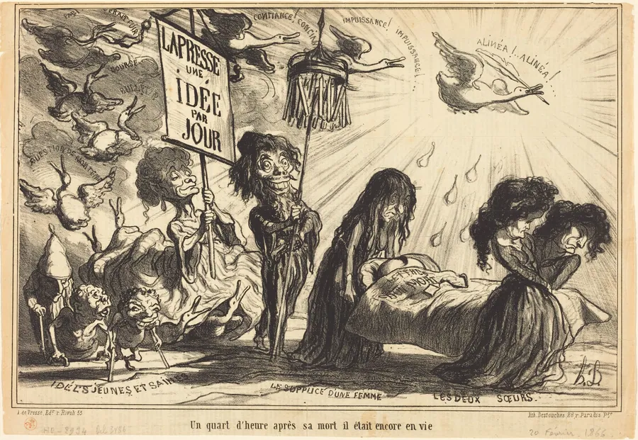 Un Quart d'heure après sa mort il était encore en vie  (A Quarter of an Hour after His Death, He Was Still Alive) by Honoré Daumier