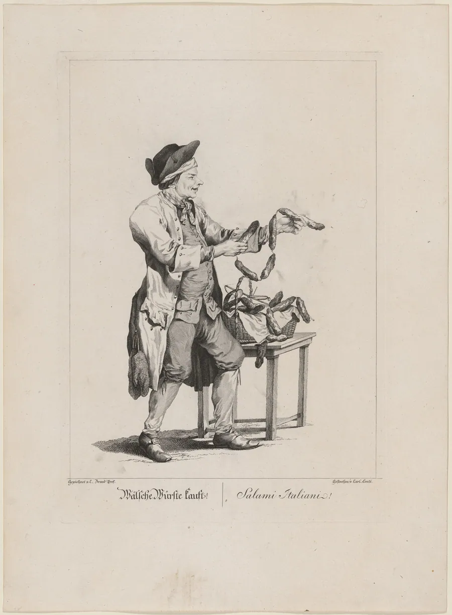 Wälsche Würste kauft! (Sausage Seller) by Carl Conti