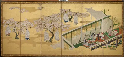 The Tale of Genji, Chapter 34; Kashiwagi catches sight of the Third Princess