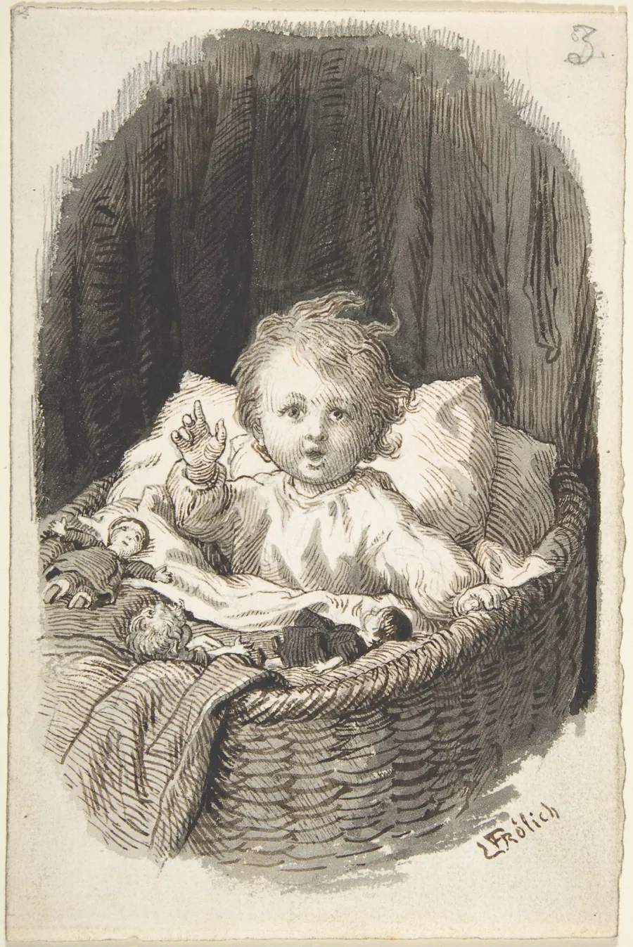 Child in a Crib by Lorenz Frølich