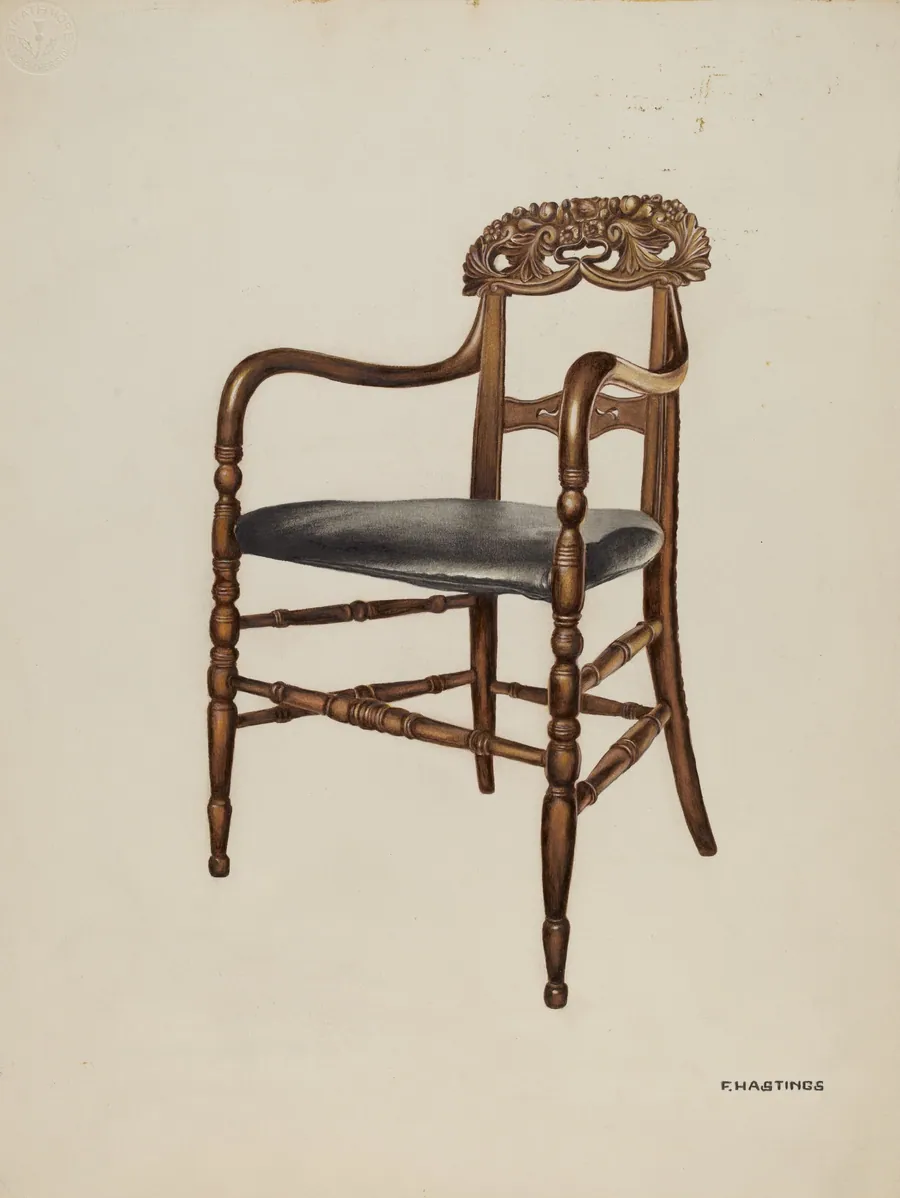 Handcarved Chair by Florence Hastings