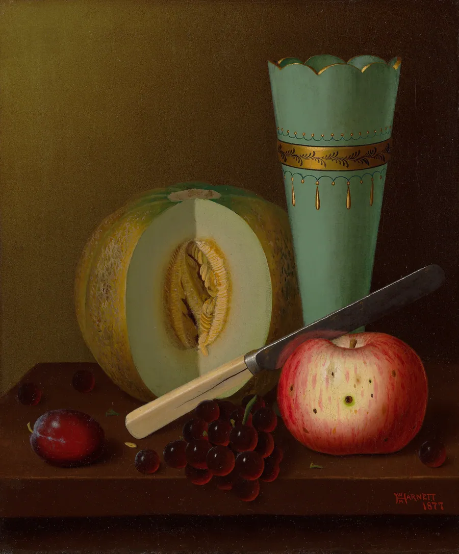 Fruit Pieces by William Michael Harnett, born Clonakilty, Ireland 1848-died New York City 1892