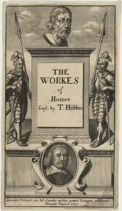 Title Page to the Work of Homer, Translated by Thomas Hobbes