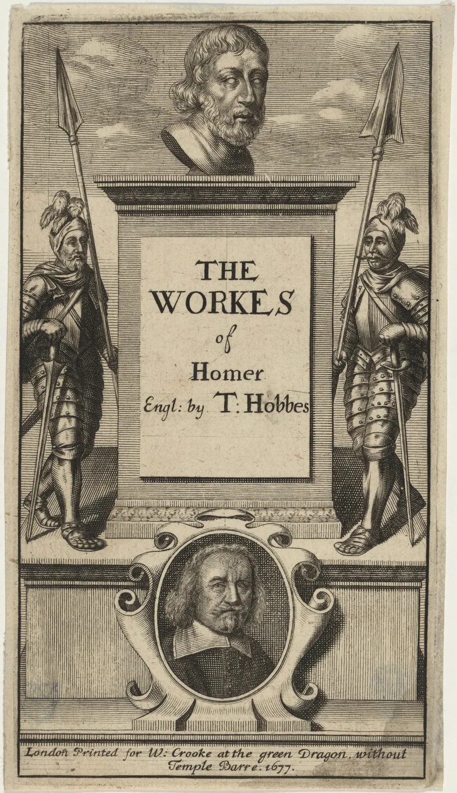 Title Page to the Work of Homer, Translated by Thomas Hobbes by Unknown 19th Century