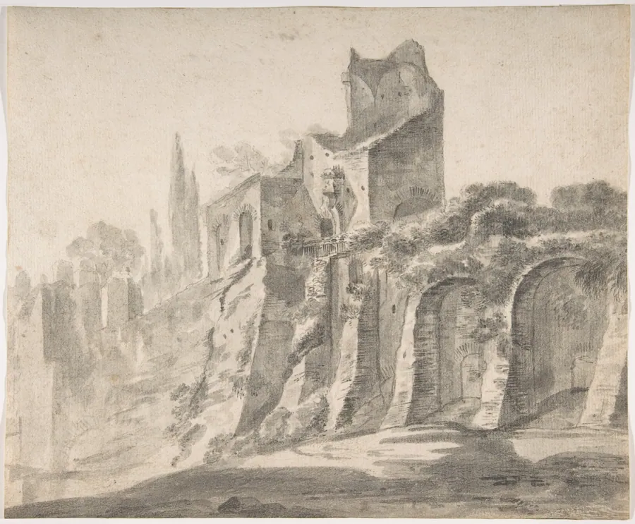 Ruins on the Palatine in Rome by Johann Anton Eismann