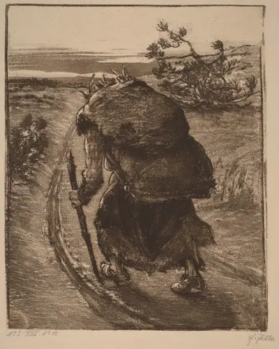 A Woman Carrying a Bundle of Sticks