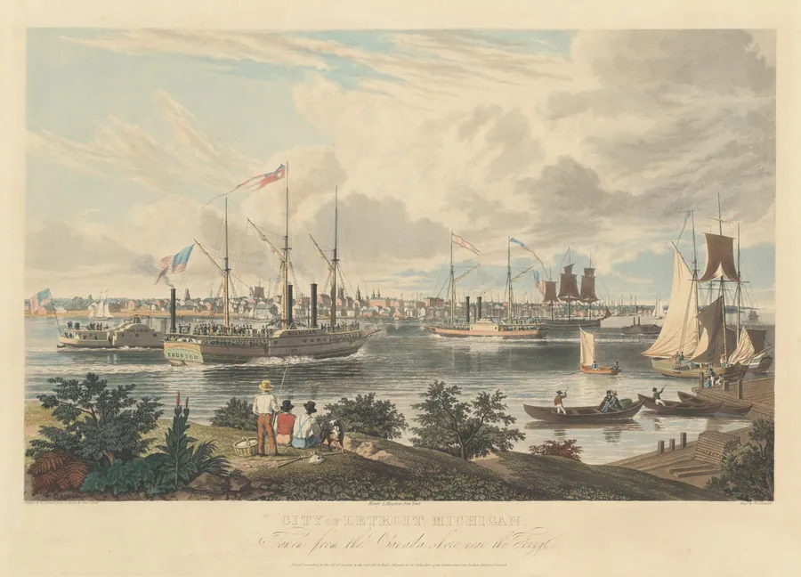 City of Detroit, Michigan: Taken from the Canada Shore near the Ferry by William James Bennett