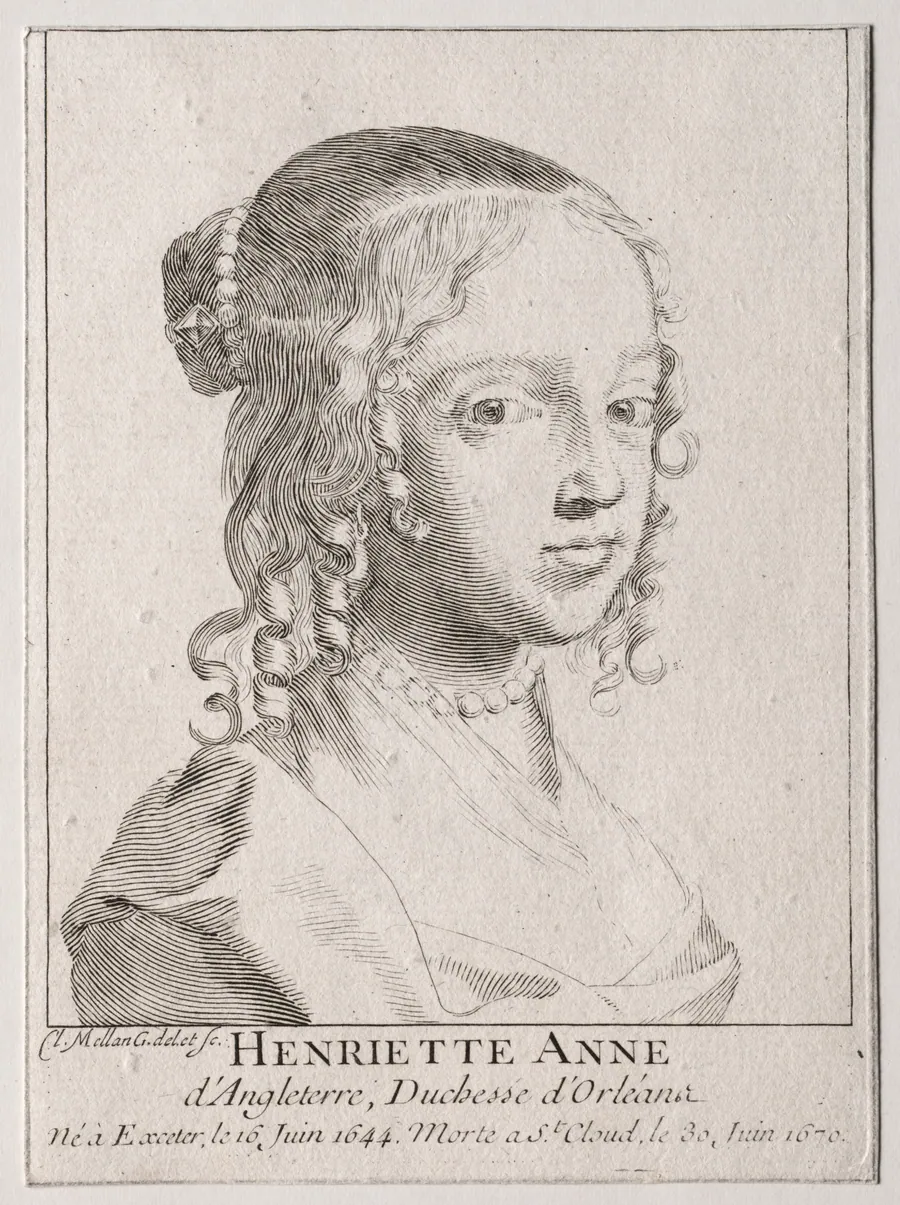 Henriette-Marie d'Angleterre, duchess d'Orleans by Claude Mellan