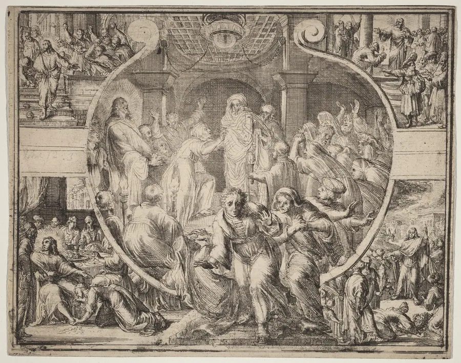 Raising of Lazarus with Scenes from the Life of Christ by Romeyn de Hooghe