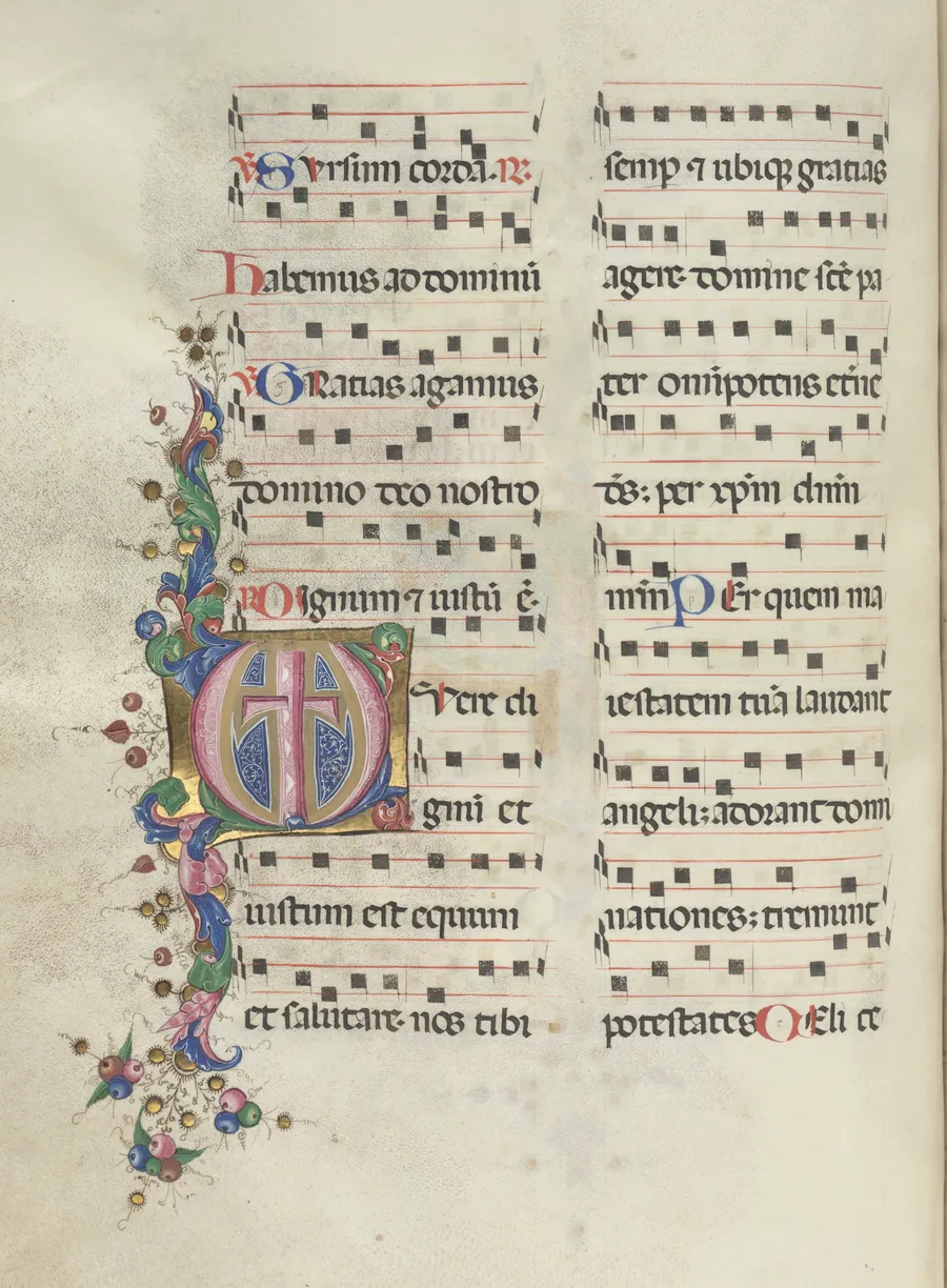 Missale: Fol. 183v: Cross, Foliage by Giapeco Caporali