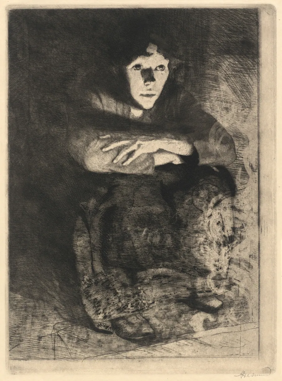 In the Embers (Dans les cendres) by Albert Besnard