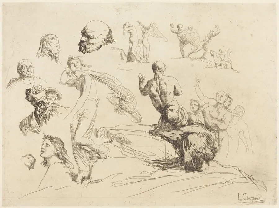 Sketch Sheet by François-Nicolas Chifflart