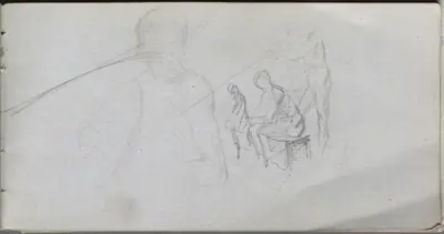 Sketchbook, page 98: Study of Figures