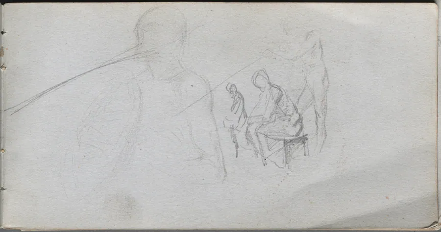 Sketchbook, page 98: Study of Figures by Ernest Meissonier