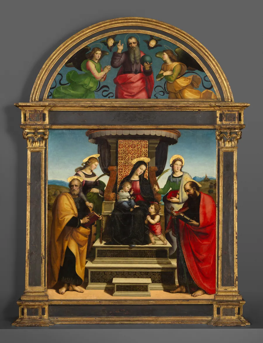 Madonna and Child Enthroned with Saints by Raphael (Raffaello Sanzio or Santi)