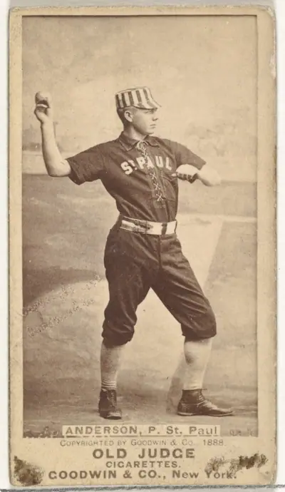 Varney Samuel "Varn" Anderson, Pitcher, St. Paul Apostles, from the Old Judge series (N172) for Old Judge Cigarettes