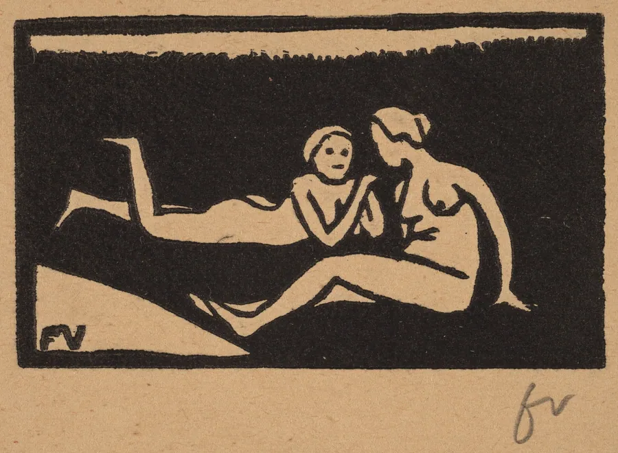 Bathers on the Grass (Baigneuses étendues sur l'herbe) by Félix Vallotton