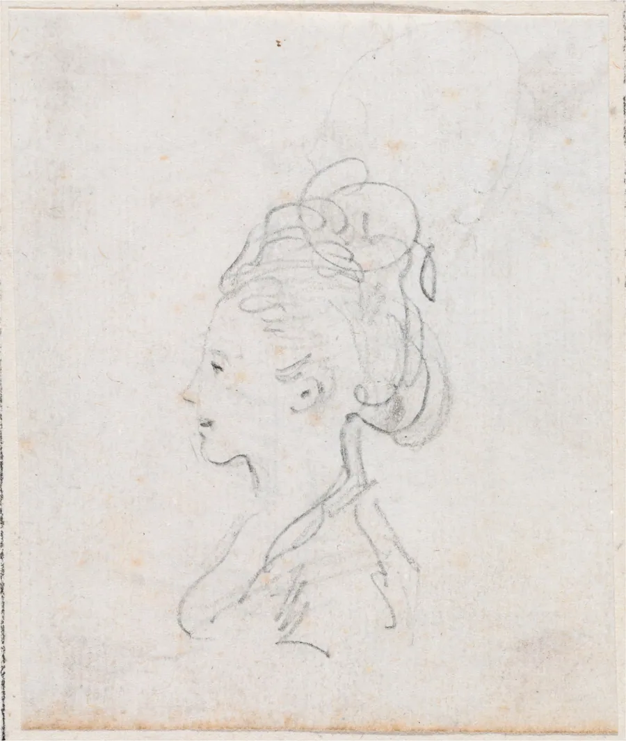 Young Woman's Head in Profile by Hubert Robert
