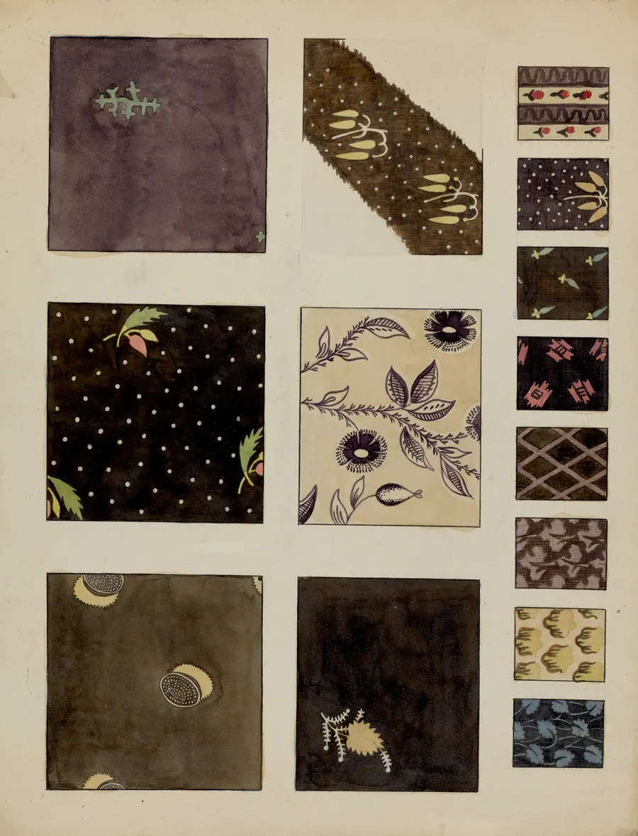 14 Textiles from Patchwork Quilt by Millia Davenport