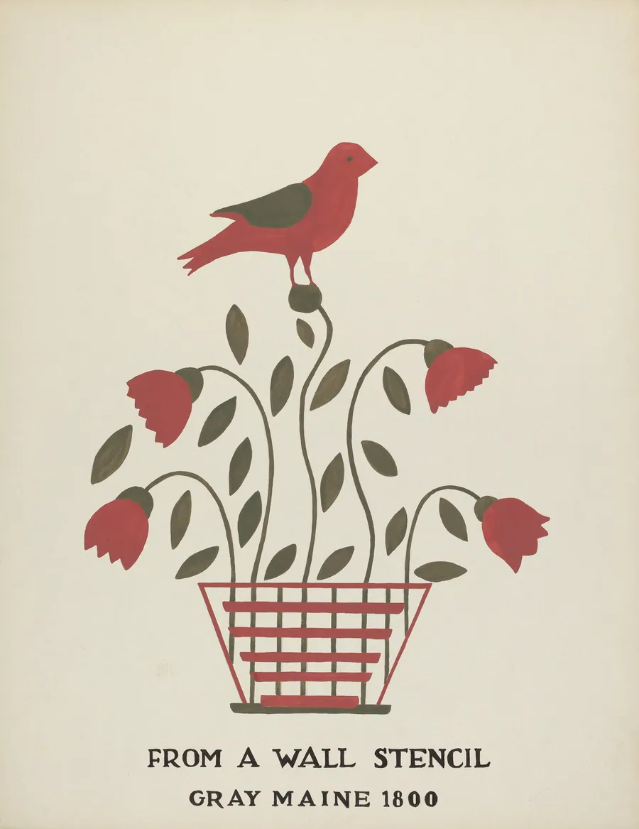 Design from Gray, Maine 1800 (no. 2): From Proposed Portfolio "Maine Wall Stencils" by Mildred E. Bent