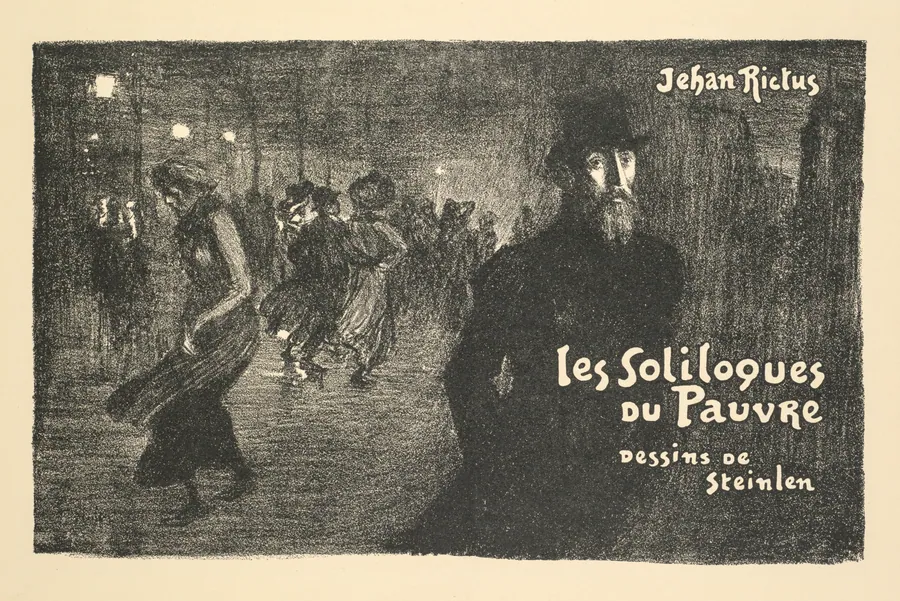 Prospectus de Librarie et de Journaux: les soliloques du Pauvre par Jehan Rictus by Théophile Alexandre Steinlen