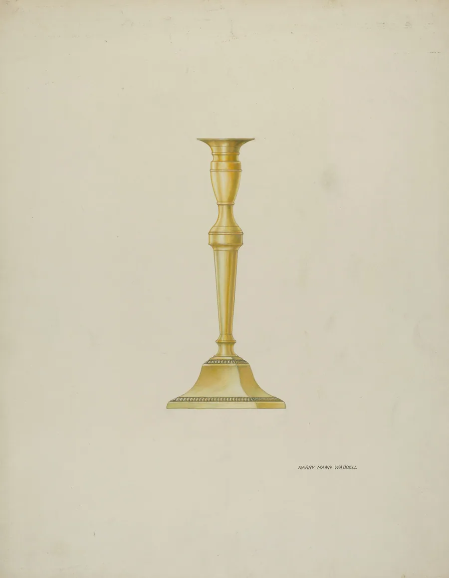 Brass Candlestick by Harry Mann Waddell