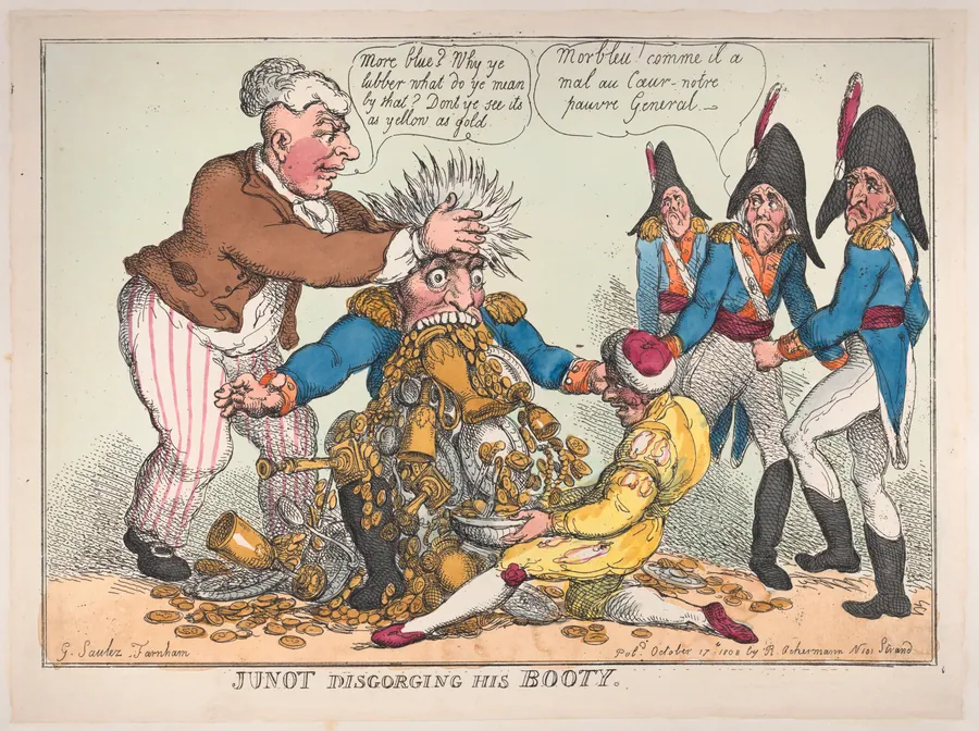 Junot Disgorging His Booty by Thomas Rowlandson