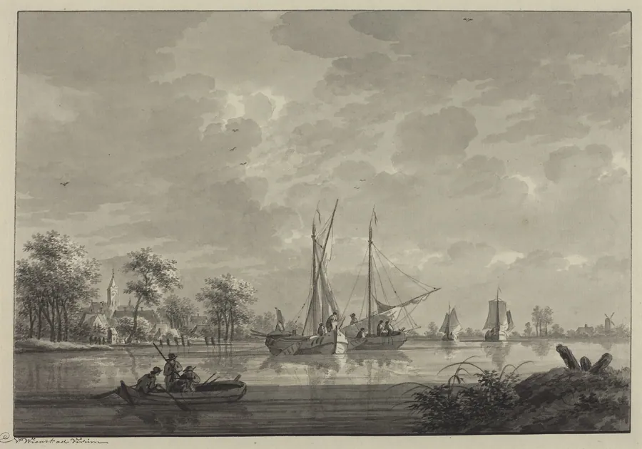 Tull on the River Waal by Nicolaas Wicart