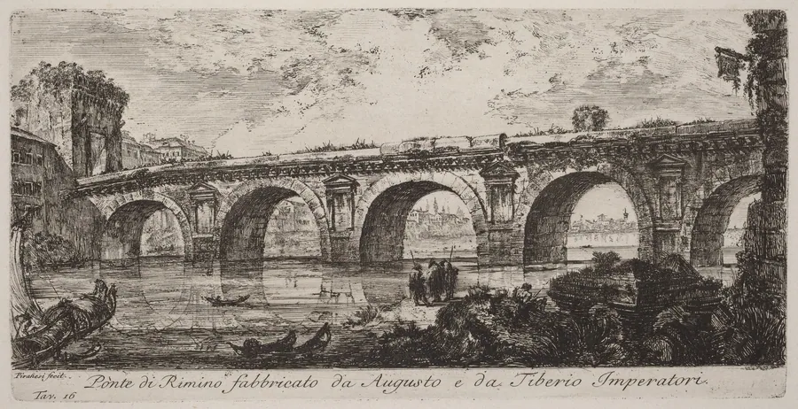 Ponte di Rimino fabbricato da Augusto e da Tiberio imperatore by Giovanni Battista Piranesi