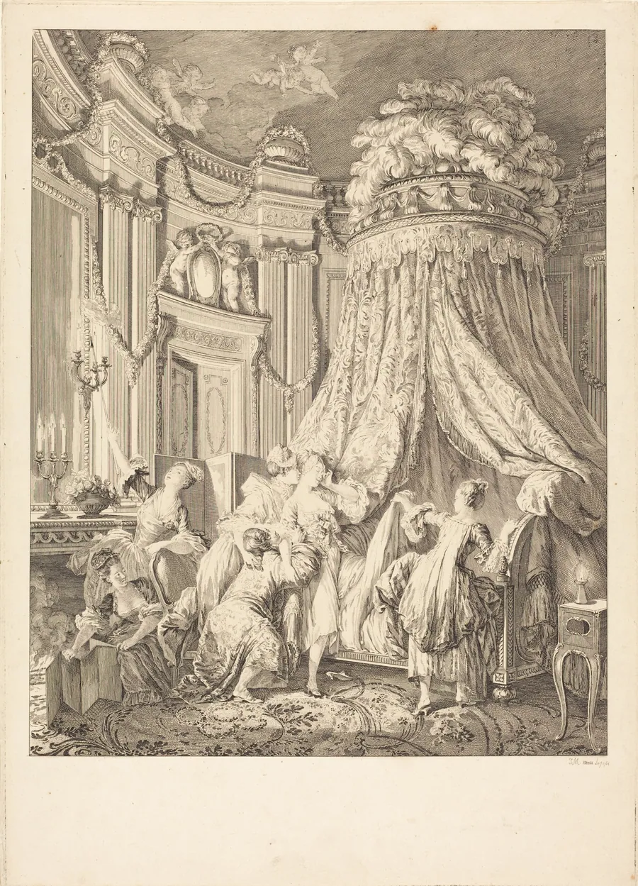 Le couché de la mariée by Jean-Michel Moreau the Younger