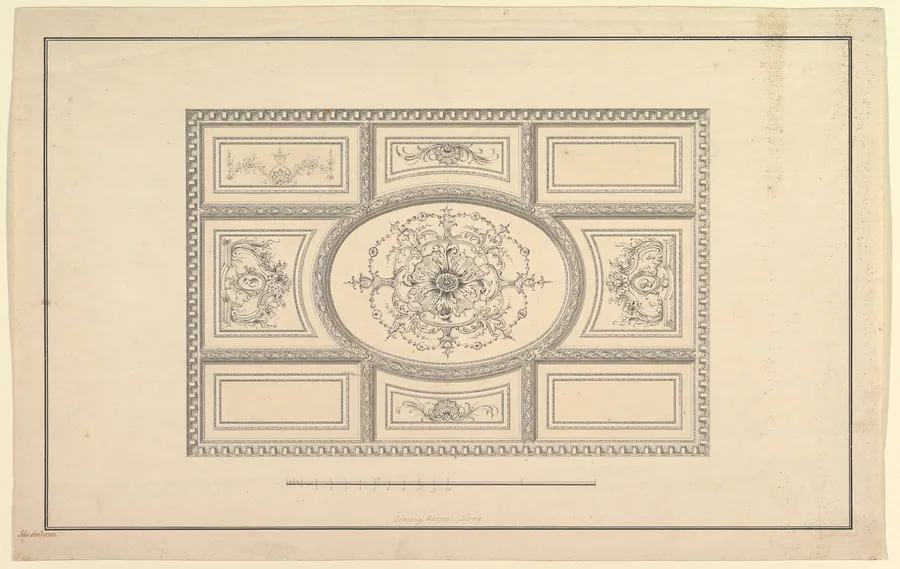 Design for Ceiling at Kirtlington Park, Oxfordshire by John Sanderson