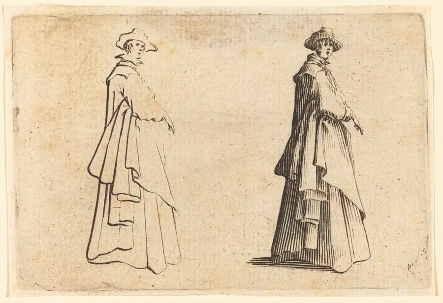 Lady in a Large Coat by Jacques Callot