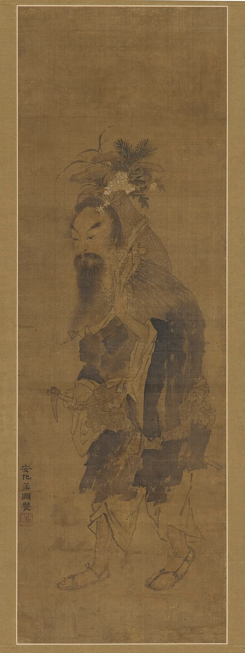 An immortal gathering herbs and fungus by Formerly attributed to Meng Xian (active 11th century)