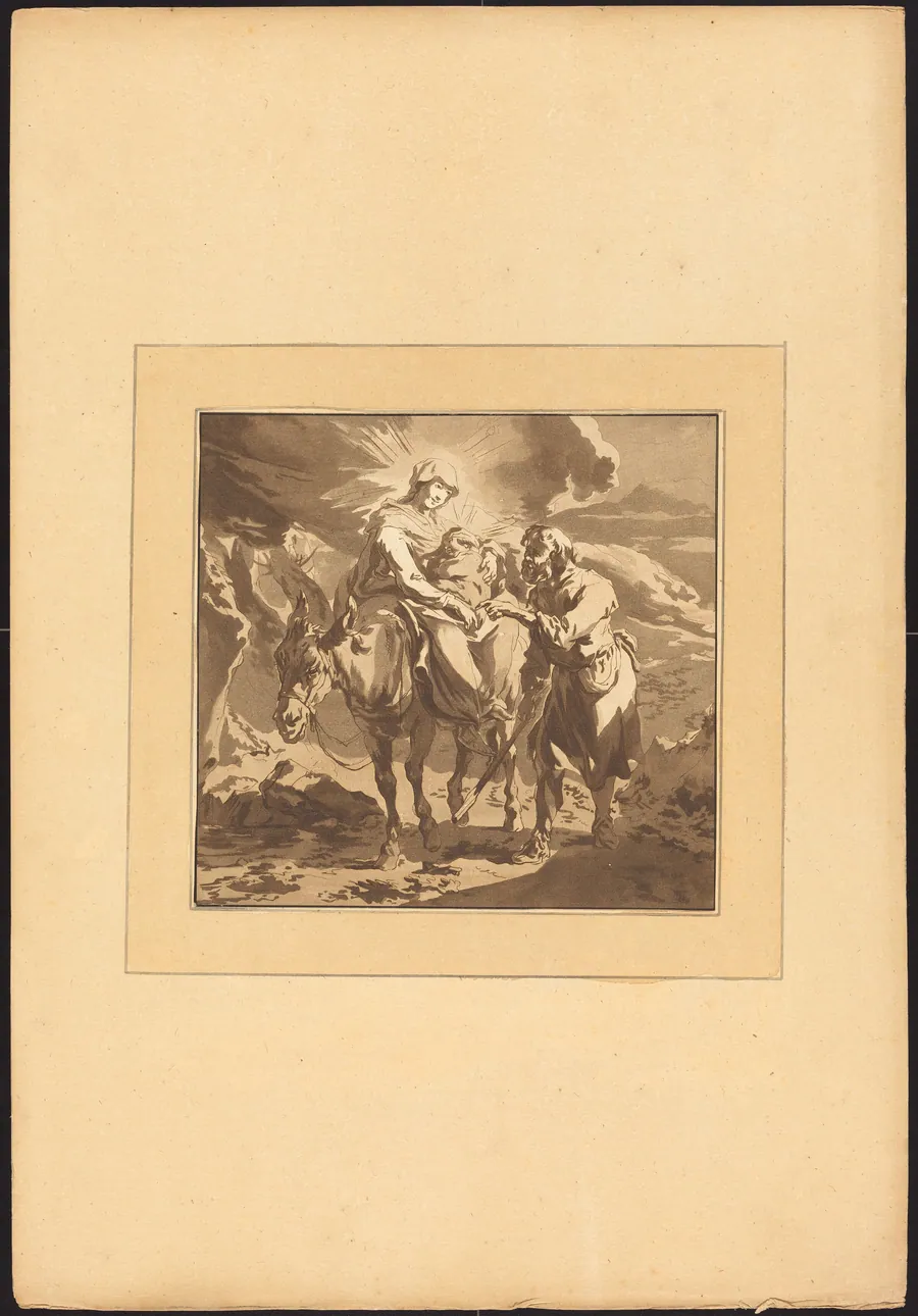 The Flight into Egypt by Johann Gottlieb Prestel