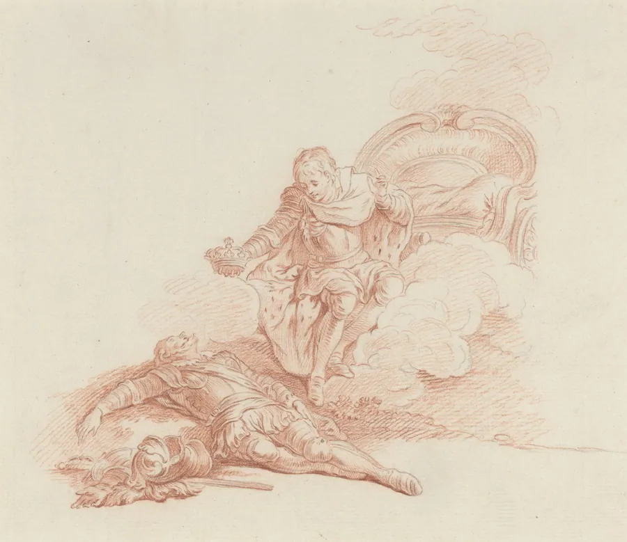 Regne, dit-il, triomphe et sois en tout mon fils by Hubert François Gravelot