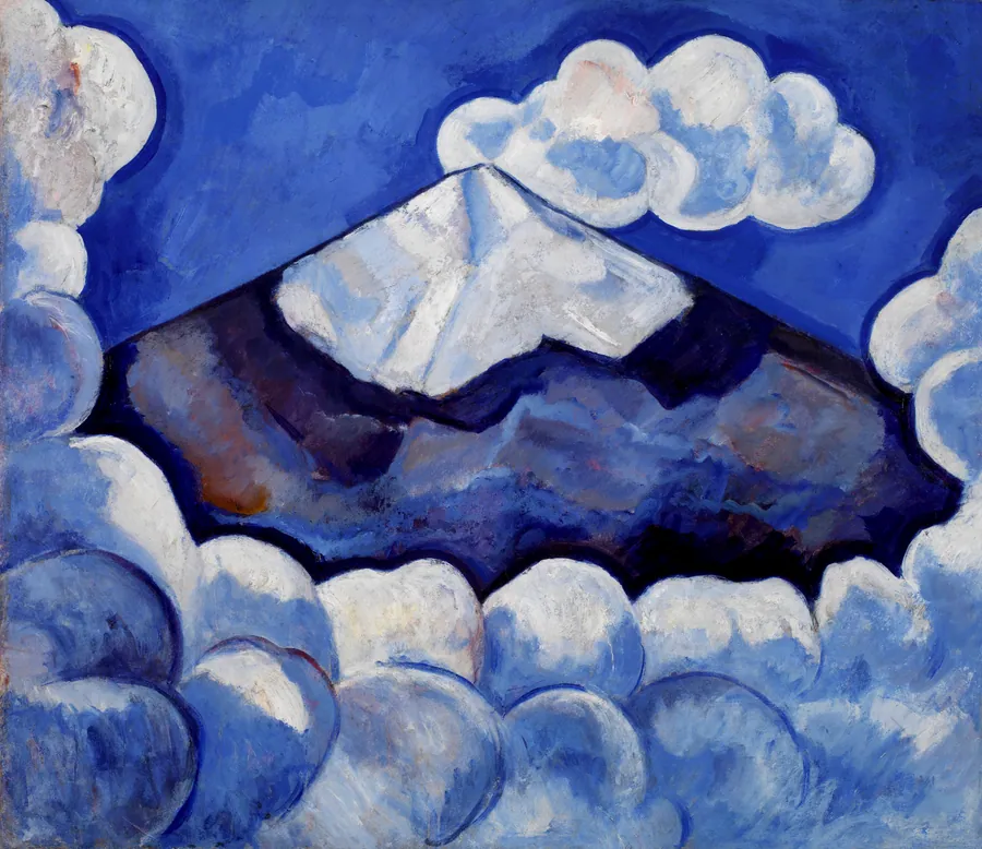 Popocatepetl, Spirited Morning-- Mexico by Marsden Hartley, born Lewiston, ME 1877-died Ellsworth, ME 1943