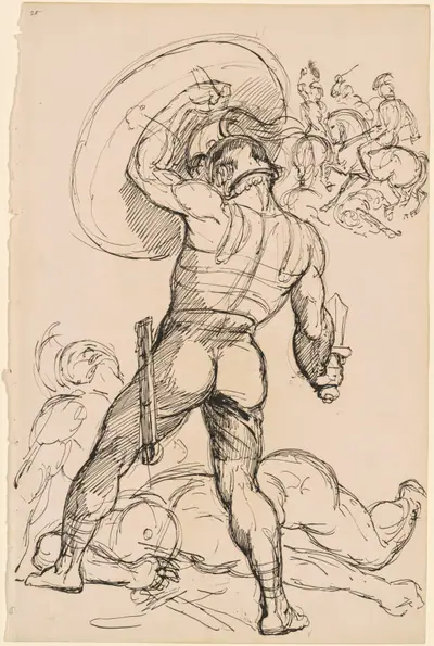 An Ancient Roman Warrior in Battle