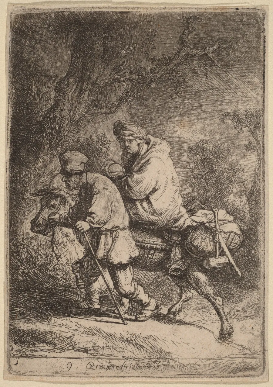 The Flight into Egypt: Small by Rembrandt van Rijn