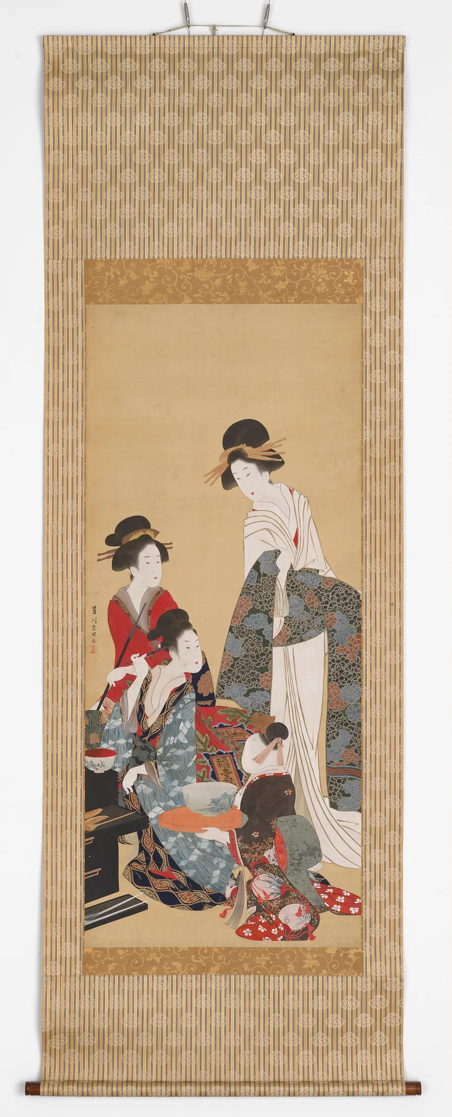 Courtesans Dressing and Making Up by Hishikawa Sori 菱川宗理 (active 1789-1818)