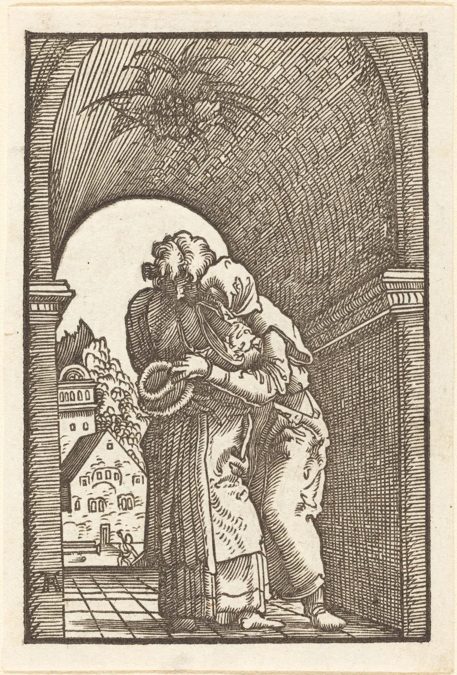 Joachim Embracing Anna by Albrecht Altdorfer